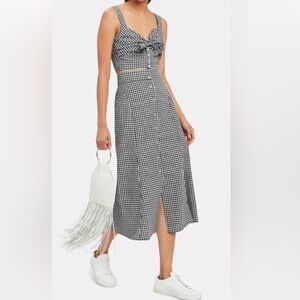 A.L.C. Button Front Gingham Skirt